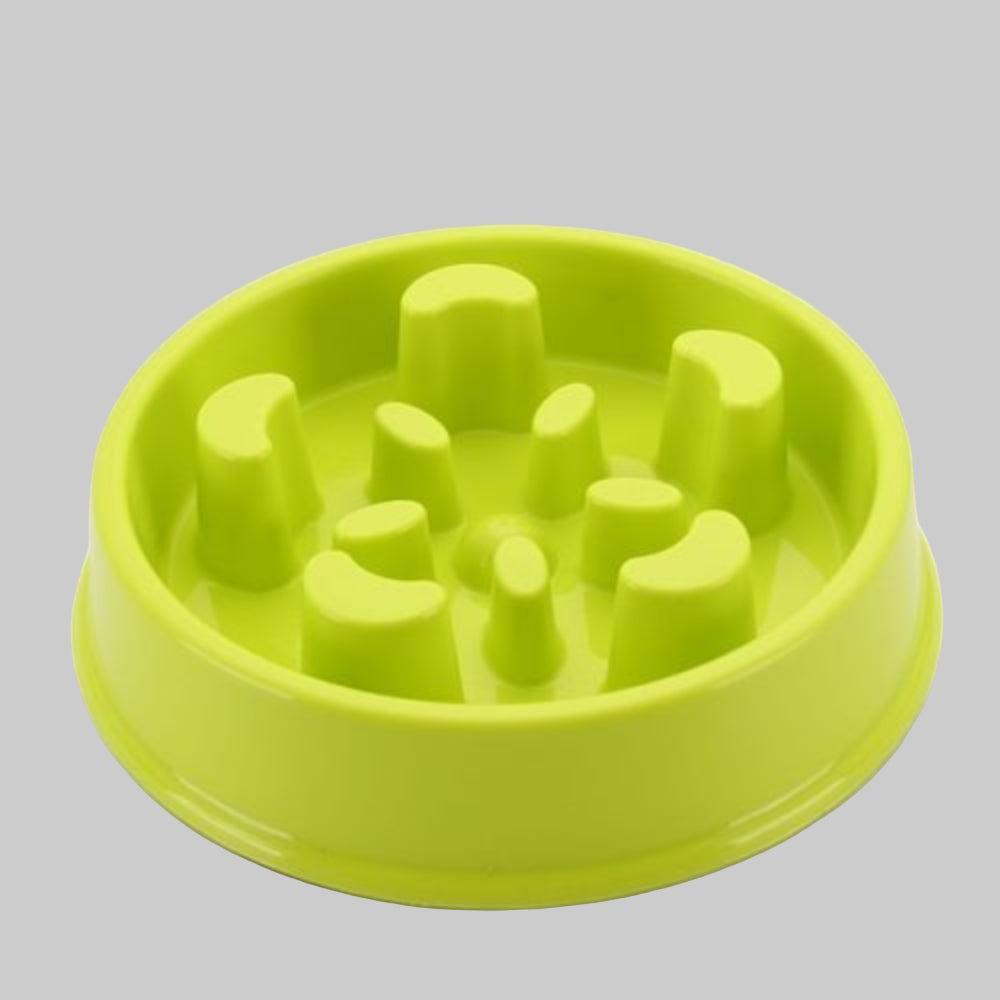 Green slow feeder dog bowl with anti-choke design promoting healthier eating