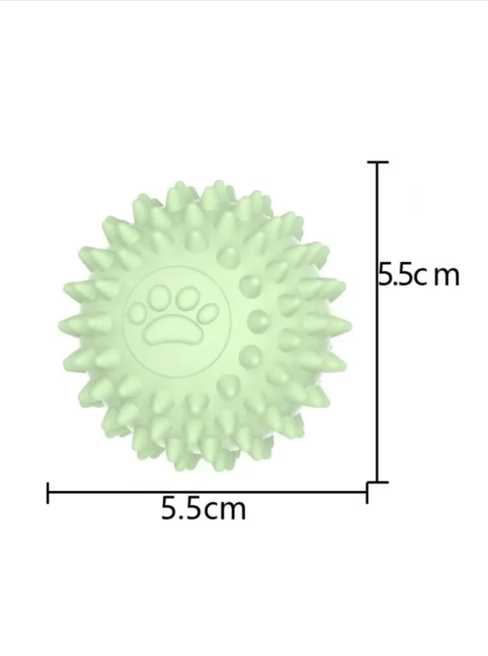 Interactive dog dental chew ball with unique design, stimulating playtime for puppies.