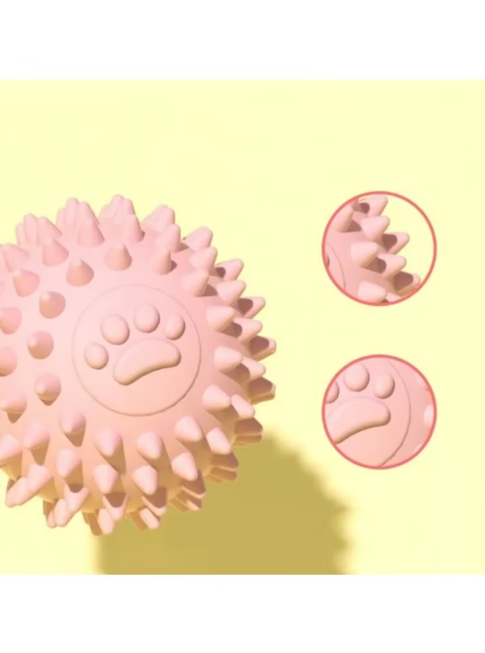 Dog toy: green rubber dental chew ball, designed for playful puppies and oral health.