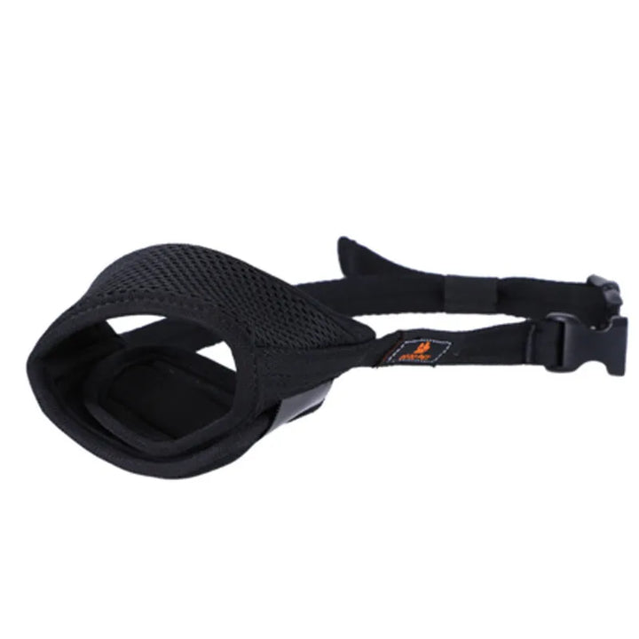 Adjustable pet safety mesh muzzle for dogs, ensuring breathability and humane training