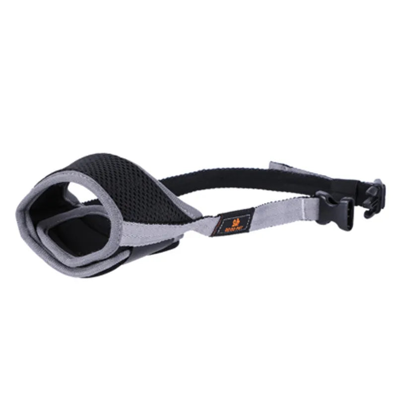 Front view of a durable mesh dog muzzle, essential for responsible pet safety and care