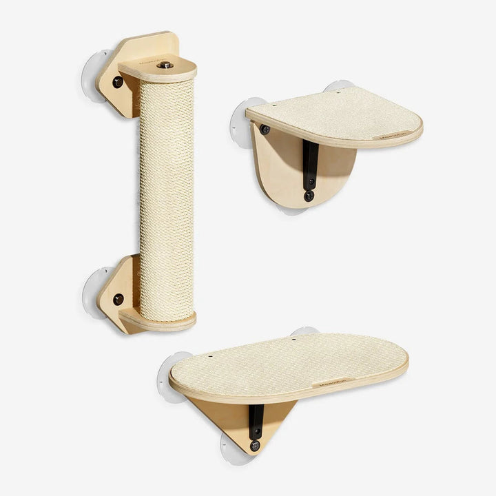 Cat window perch designed for all cats, offering a cozy bed, window view, and scratching surface