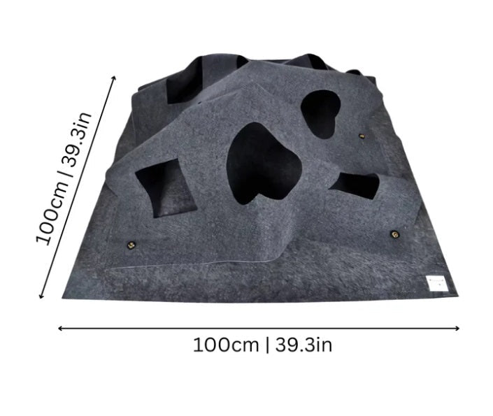Curled felt pet play tunnel and hideaway mat, an engaging interactive toy for cats and their activities.