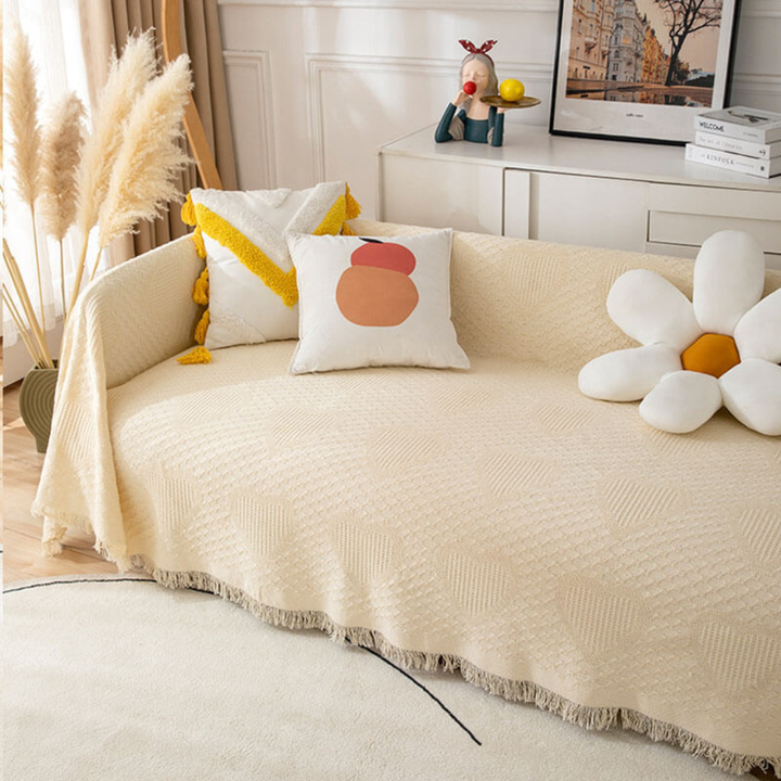 Modern grey sofa slipcover, a washable furniture protector designed for comfort and style