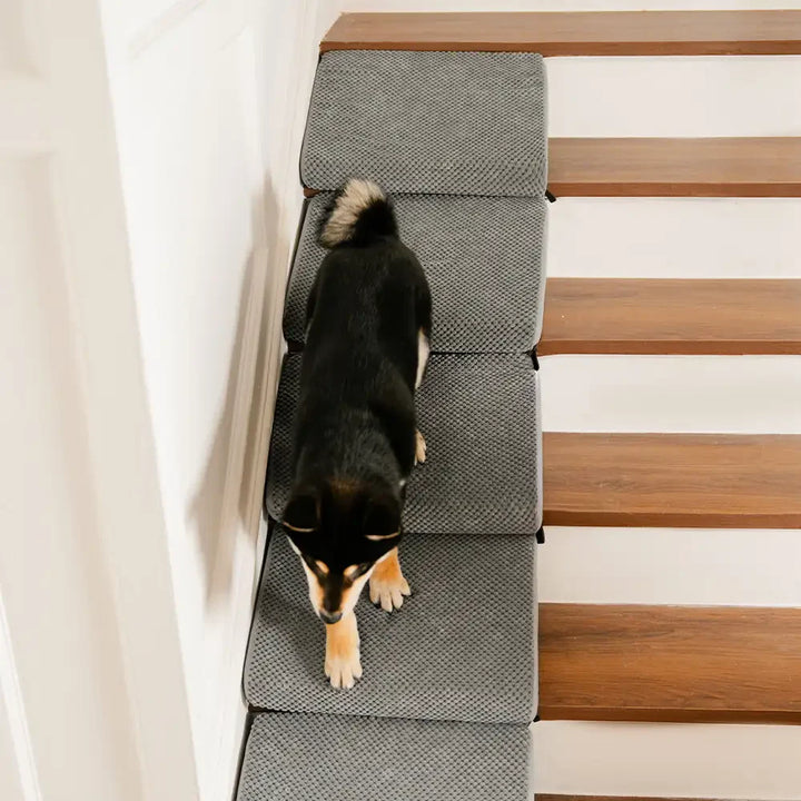 Brown customizable foam pet stairs for joint health, excellent dog accessory