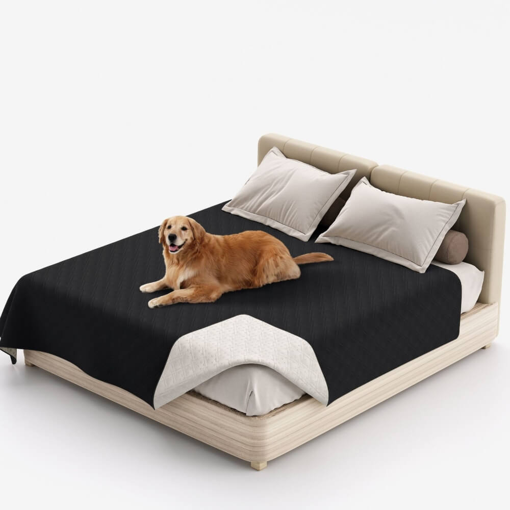 Unrolled pet water-resistant blanket, ready to be a furniture protector or mattress cover.
