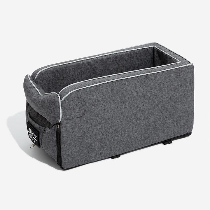 Dog car booster seat with premium suede finish, ensuring comfortable and safe pet rides.