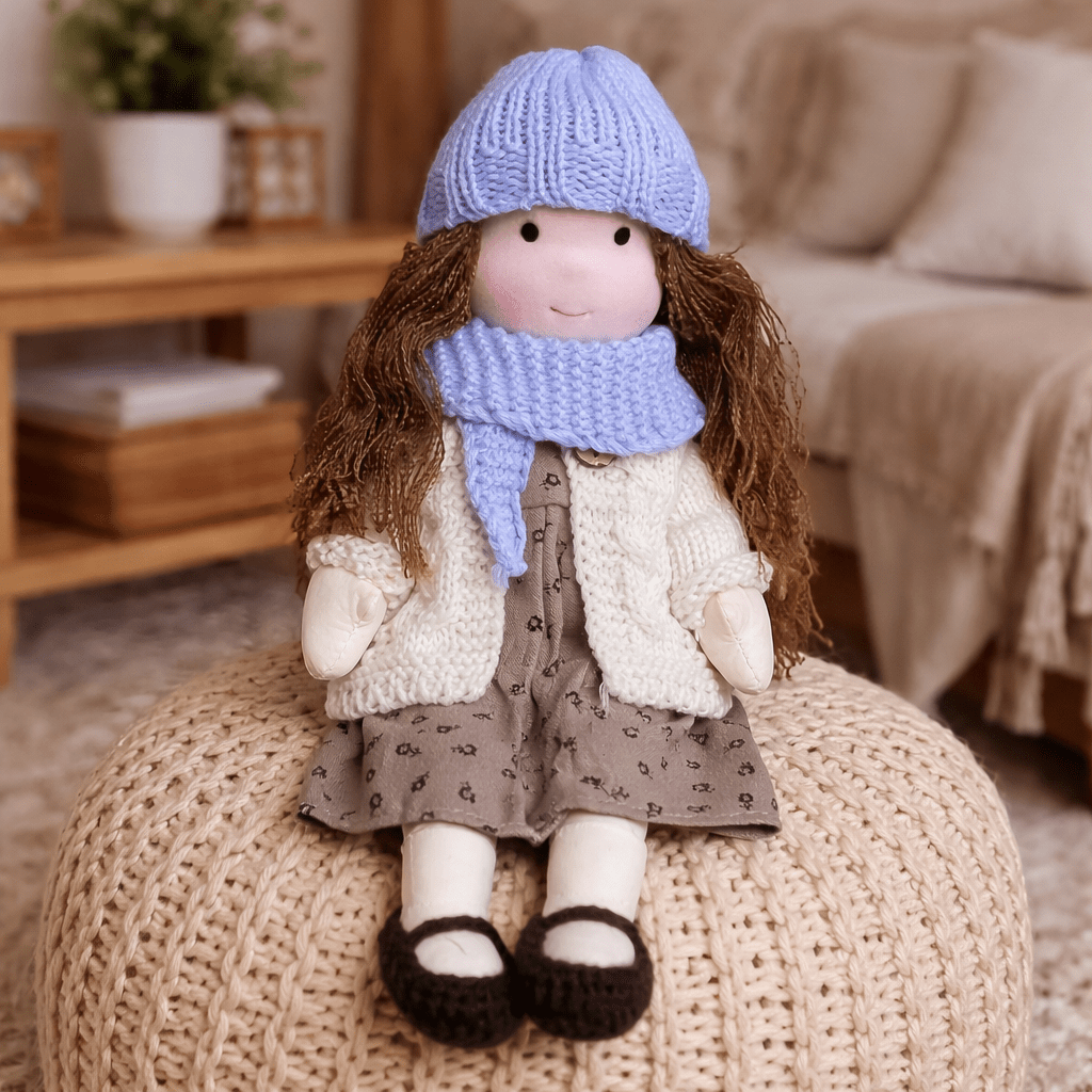 Premium handmade cotton Waldorf doll, encourages creative & imaginative play for children.
