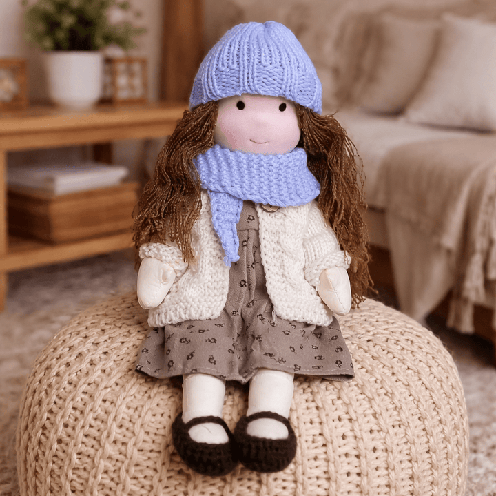 Premium handmade cotton Waldorf doll, encourages creative & imaginative play for children.