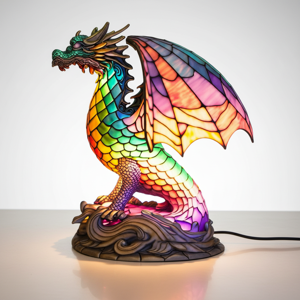 Mood lighting animal lamp, a handcrafted mosaic LED desk light, perfect home accent.