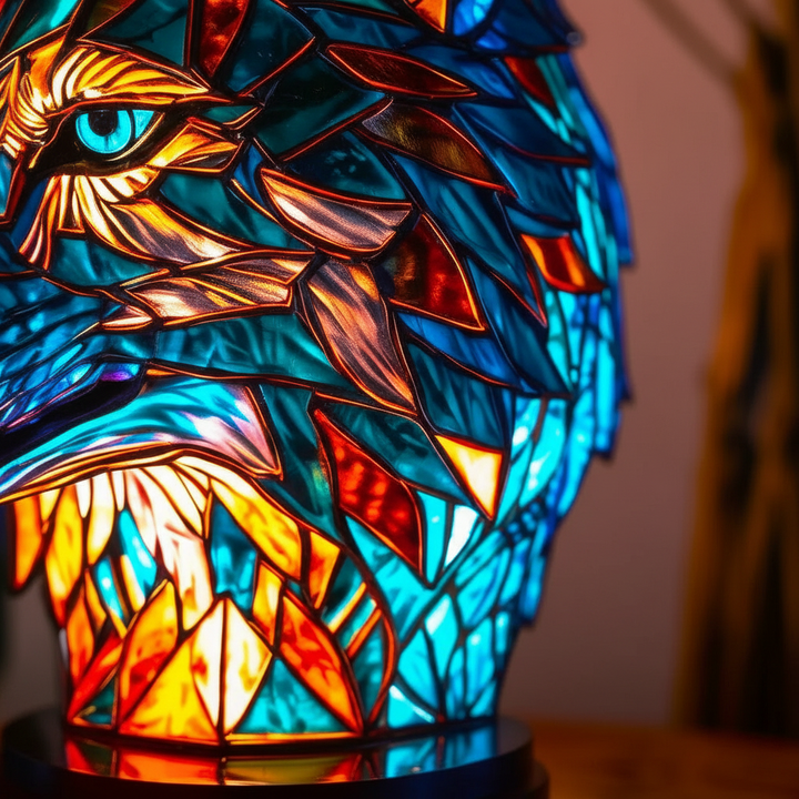 Decorative animal lamp, a unique handcrafted mosaic table light for home decor.