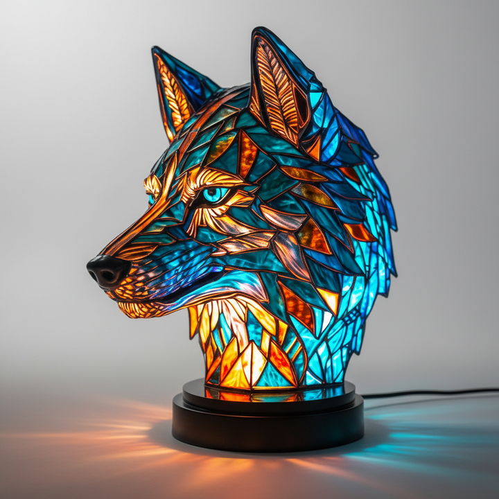 GleamPaw handcrafted mosaic animal lamp, an artistic LED desk light enhancing any room.