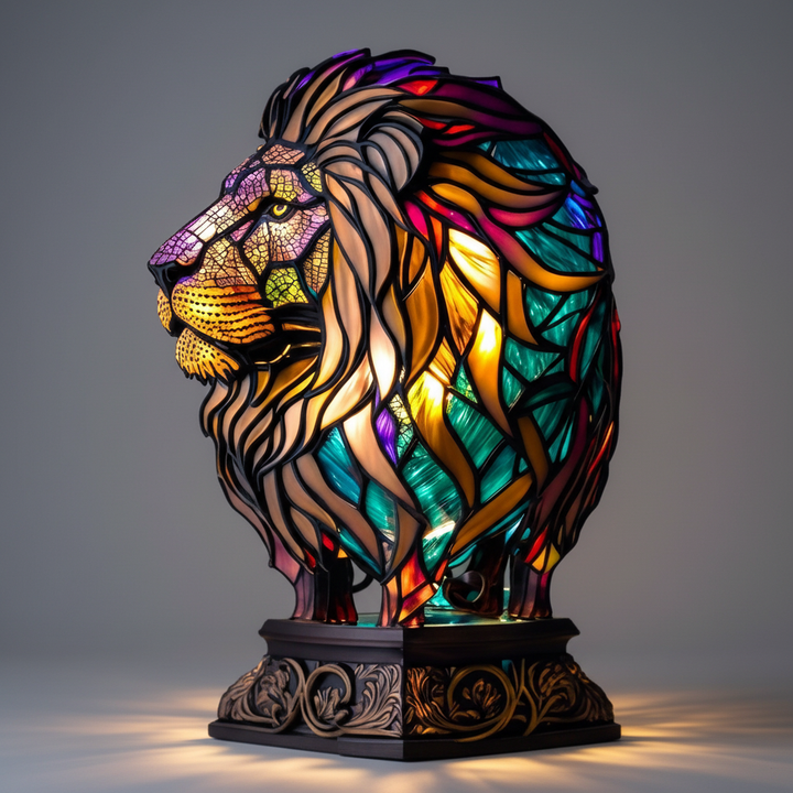 Unique animal lamp, artistic mosaic table light, a handcrafted LED desk accessory.
