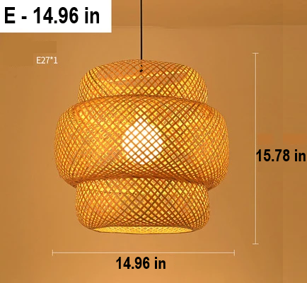 Artisanal woven rattan pendant light, ideal for creating a cozy, natural lighting atmosphere.