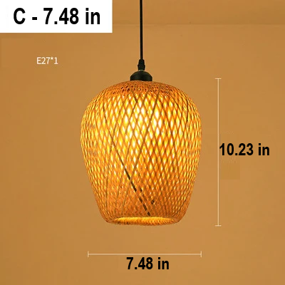 Natural decor rattan lamp, a bohemian pendant light with unique woven design.
