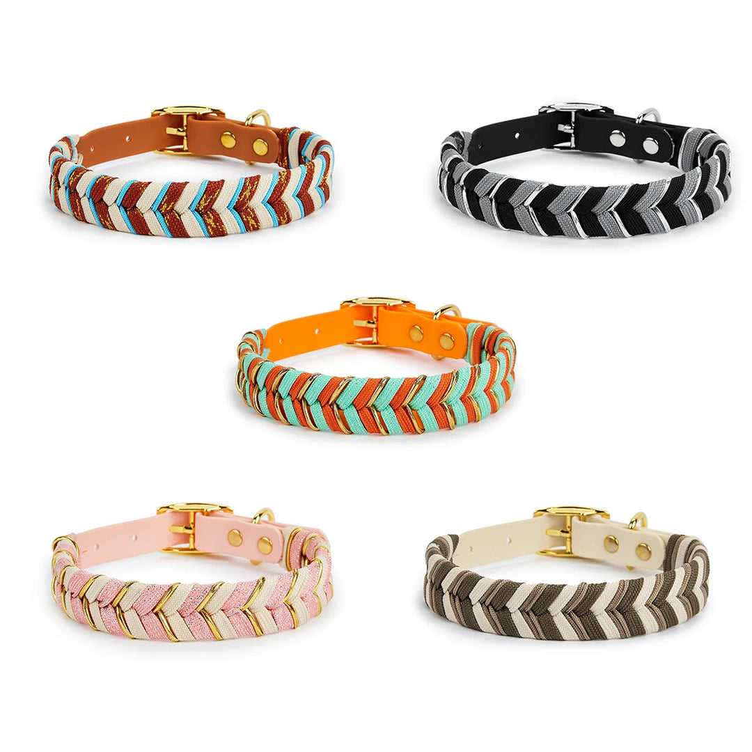 Durable pet collar, handmade colorful adjustable nylon for adventurous dogs & cats