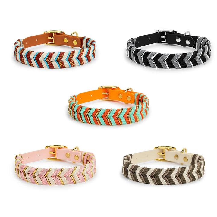 Durable pet collar, handmade colorful adjustable nylon for adventurous dogs & cats