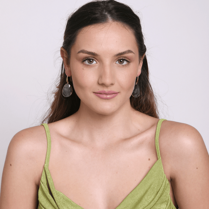 Unique handmade labradorite drop earrings, a perfect spiritual gemstone gift for women with boho style.