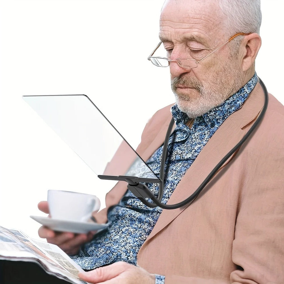 Hands-free magnifying glass with flexible neck for easy reading & crafting. Portable vision assistance for low vision.