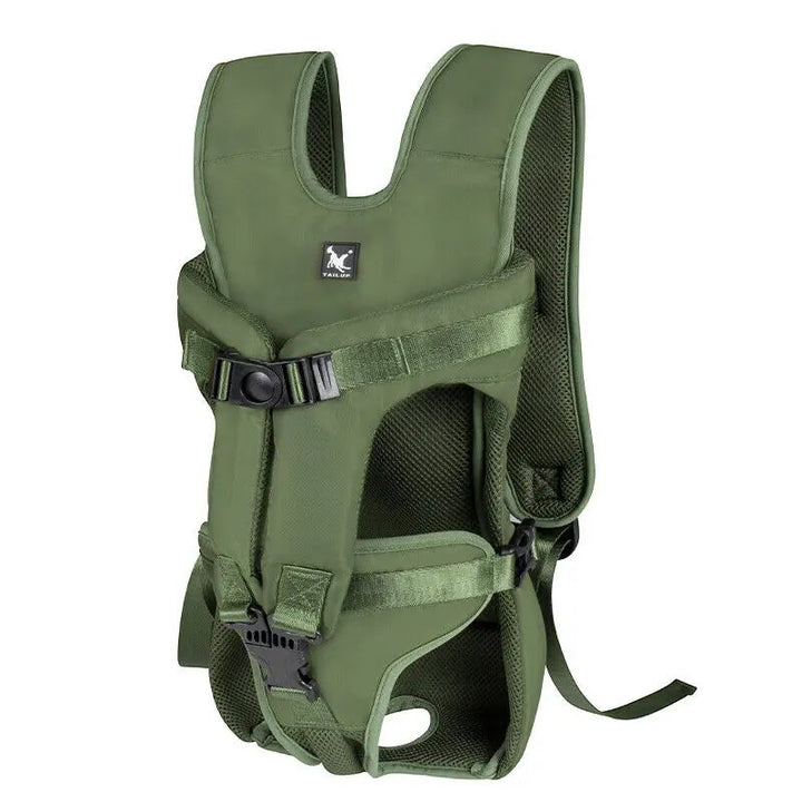 Close-up of the durable Oxford cloth material on a hands-free dog and cat carrier backpack.