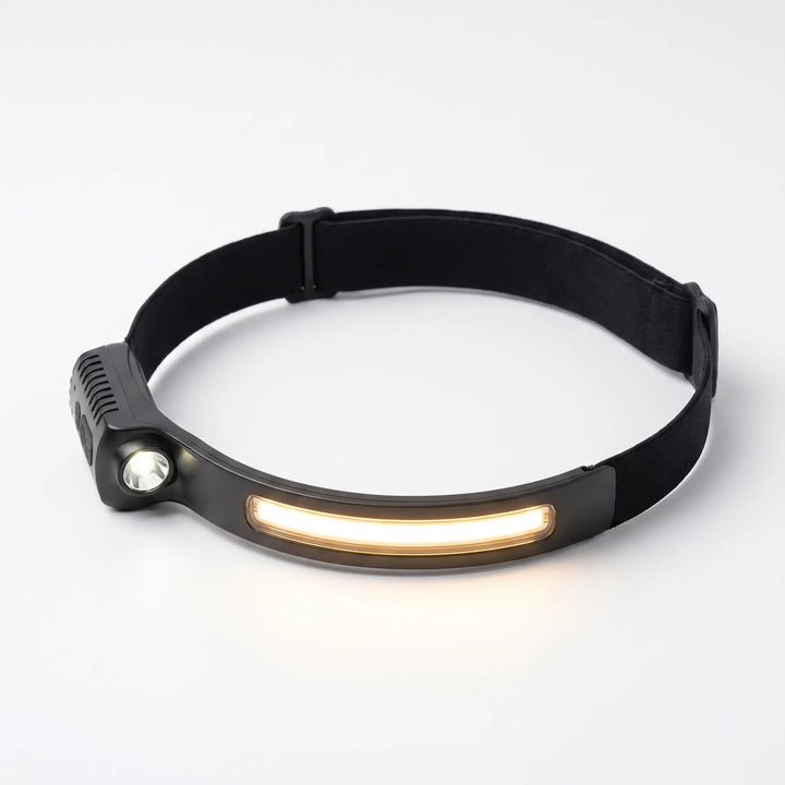 Bright rechargeable LED headlamp perfect for camping & hiking, offering hands-free illumination with wide beam.