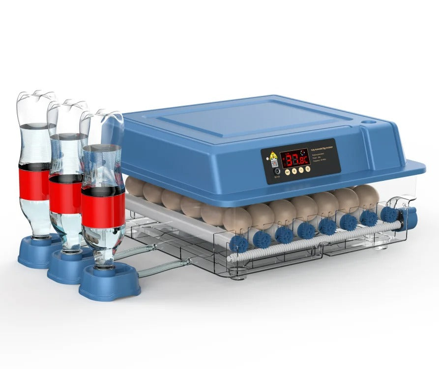 Effortless HatchEase automatic poultry incubator with egg turning for diverse chicken, duck, and bird eggs.
