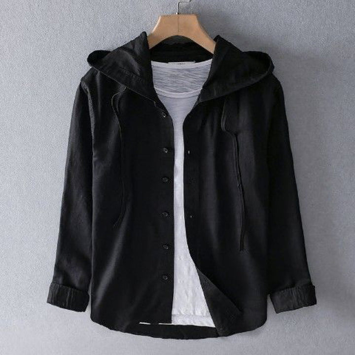 Stylish women's button-up striped hoodie. A lightweight, long sleeve top for casual spring fashion.