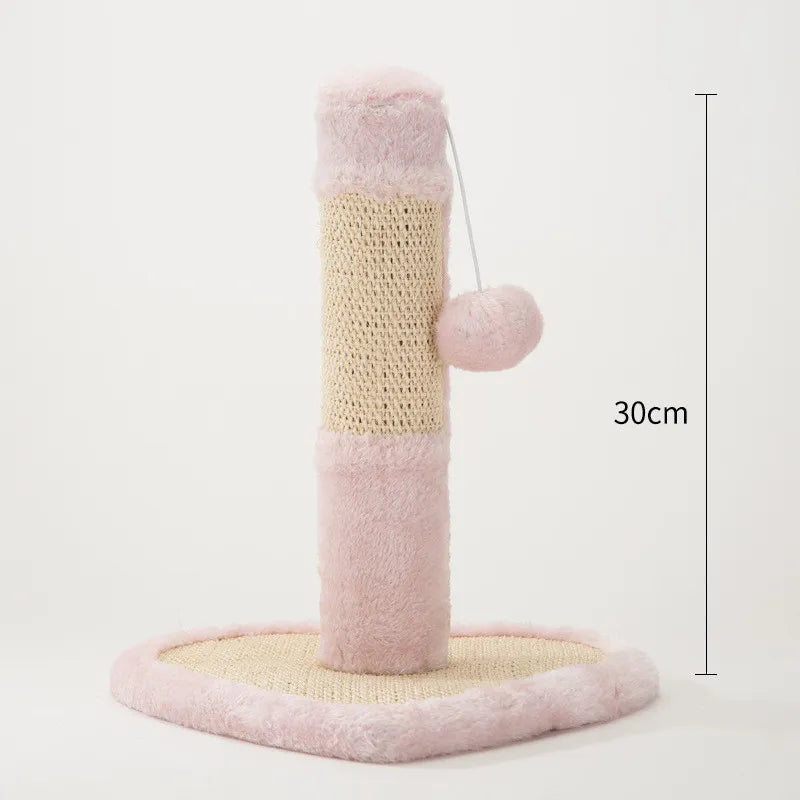 Multi-functional cat scratcher post, heart design, offering scratching, play, and decor.