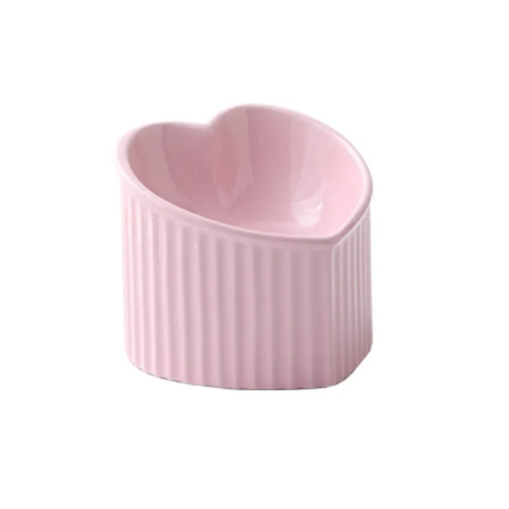 Unisex heart-shaped ceramic pet bowl, durable and easy to clean, ideal pet care supply.
