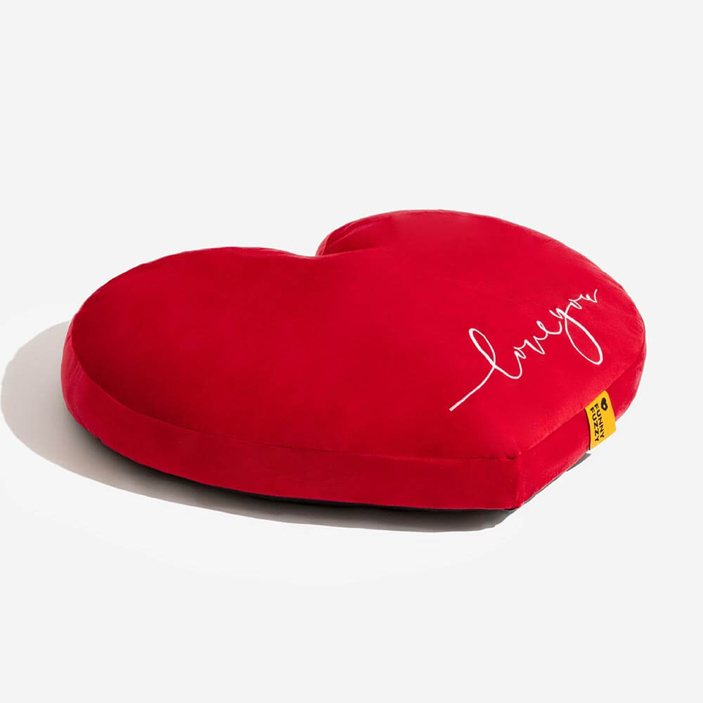 Red velvet pet bed in heart shape, premium quality, comfortable dog bed with thick cushioning, easy clean