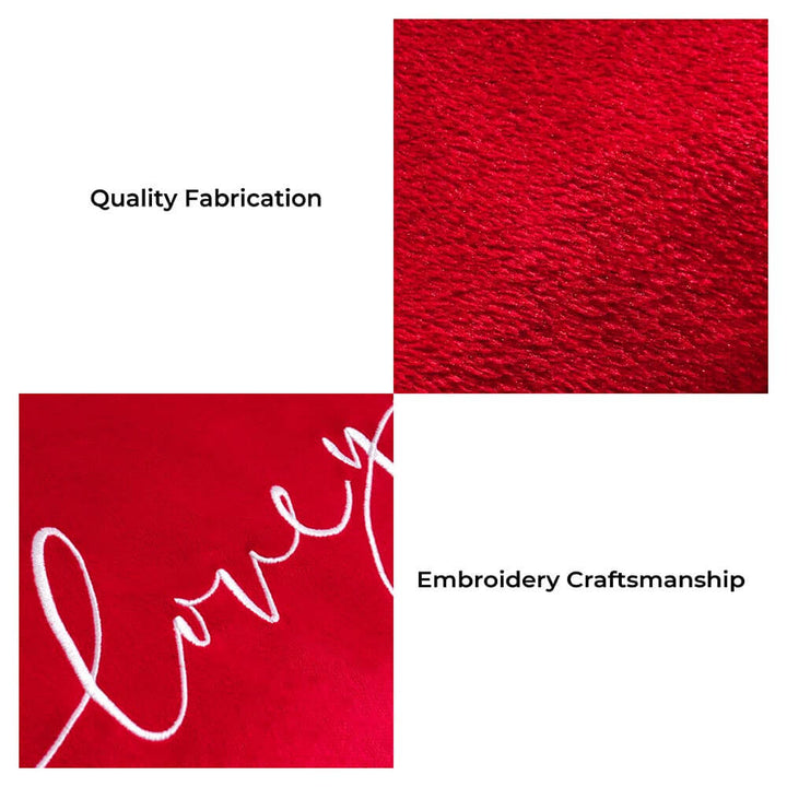 Heart-shaped red velvet dog bed with anti-slip bottom, perfect for small to medium dogs, machine washable
