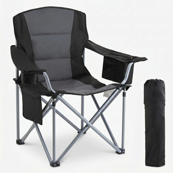 Durable folding camping chair for ultimate outdoor comfort. Heavy duty frame, portable design for camp and travel.