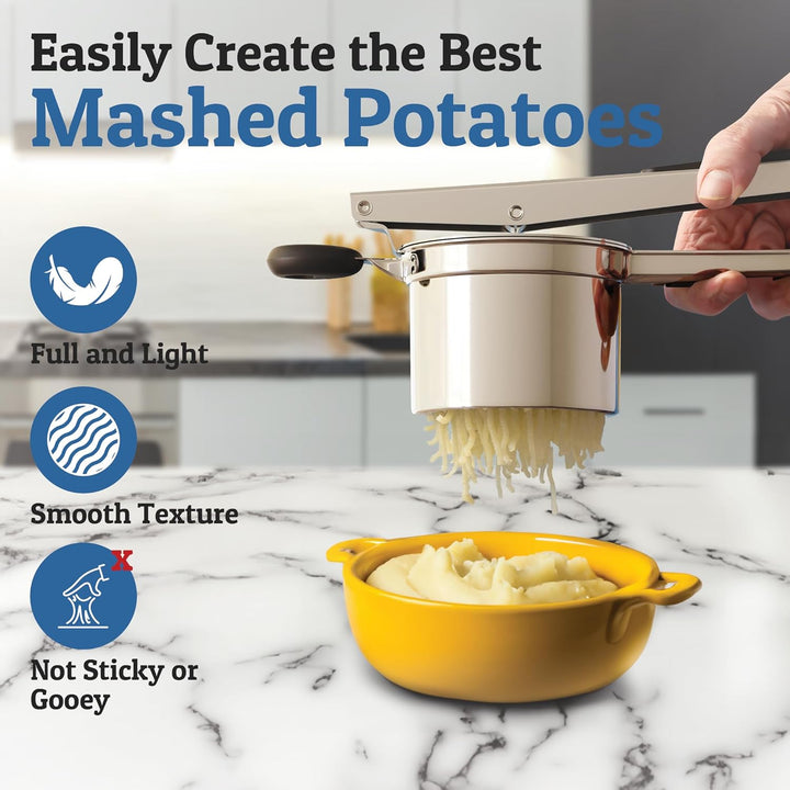 New heavy-duty stainless steel potato masher, a reliable kitchen tool for all your mashing needs.