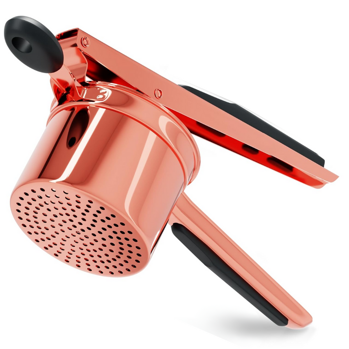 Ergonomic stainless steel potato masher for easy food prep and perfect smooth mash every time.