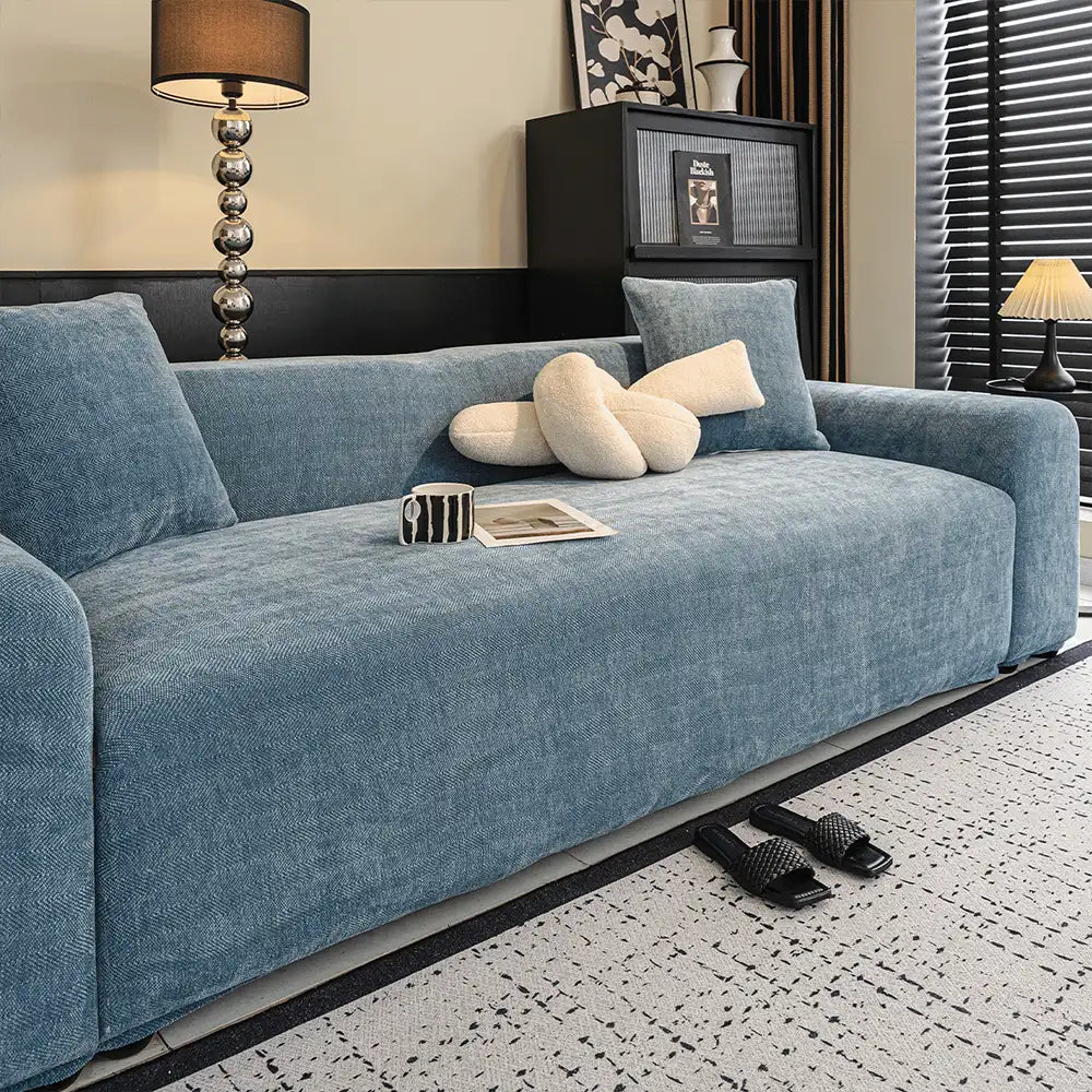 Modern herringbone chenille furniture cover, offering pet protection and aesthetic appeal