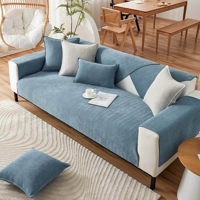 Eco-friendly herringbone chenille sofa cushion cover, soft and durable