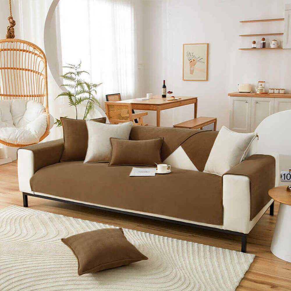 Living room accent: waterproof herringbone chenille sofa cushion cover
