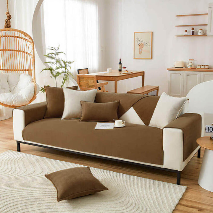 Living room accent: waterproof herringbone chenille sofa cushion cover