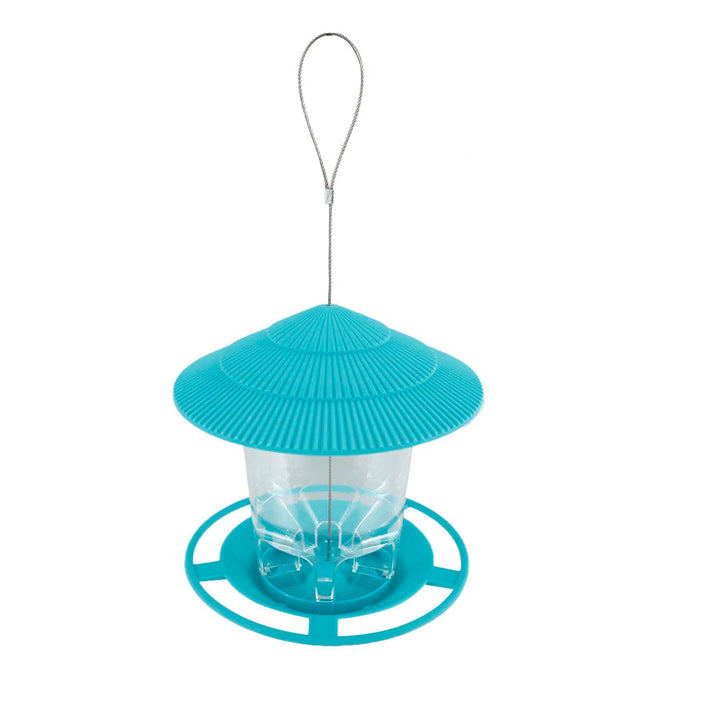 Automatic hexagonal bird feeder, durable outdoor garden accessory for wild birds, weatherproof