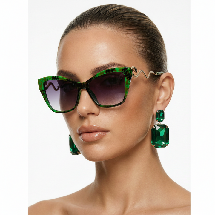 Unisex Serpentina fashion sunglasses for a modern, bold look. Perfect eyewear accessory for any style.