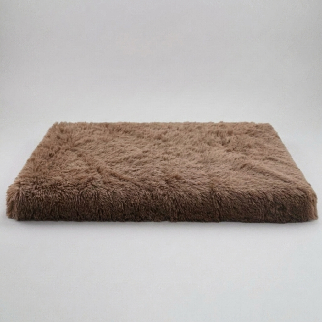 Anti-anxiety calming dog bed with memory foam for peaceful sleep. Pet mattress with removable, washable cover.
