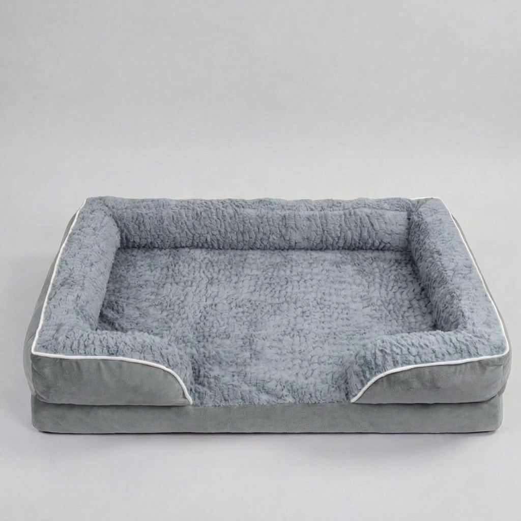 Premium orthopaedic dog bed for pet comfort & joint support. Washable, water-repellent, and suitable for all dogs.
