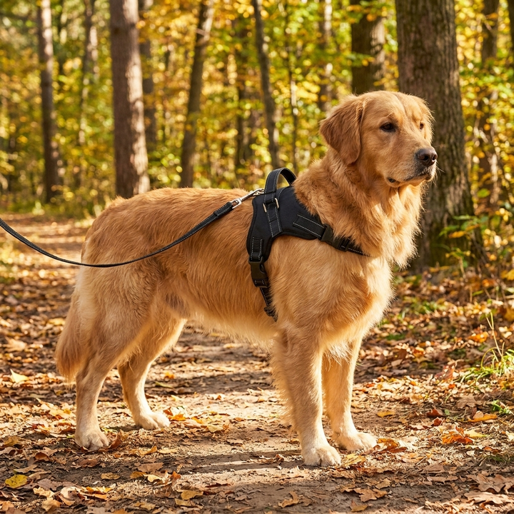 Adjustable comfort dog harness & lead set, perfect pet gear for daily dog walking. Enhances outdoor adventures for all dogs.