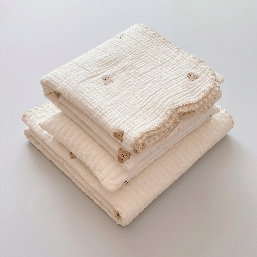 Washable plush dog & cat bed set with soft embroidered quilt & pillow, ideal for small to medium pets, ultimate comfort.