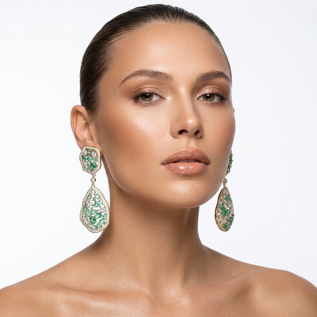 Glamorous women's dangle earrings, featuring brilliant shine & elegant design. Fashion jewelry.