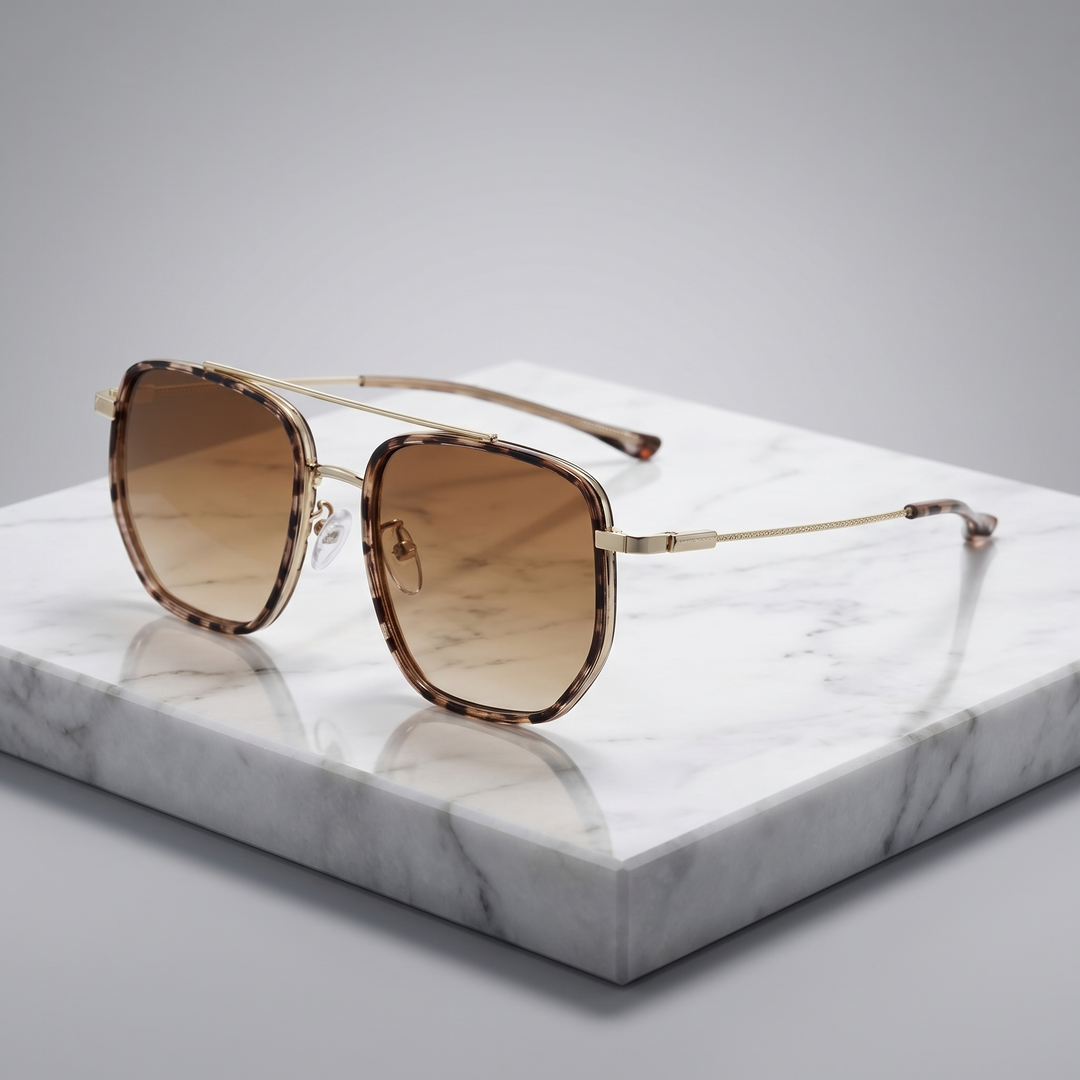 Unisex fashion eyewear: square frame sunglasses with anti-glare acrylic lenses. Stylish, lightweight & protective.
