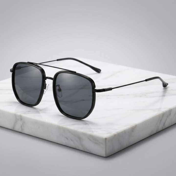 Square frame unisex sunglasses with durable alloy, anti-glare acrylic lenses. Stylish, lightweight, everyday eye protection.