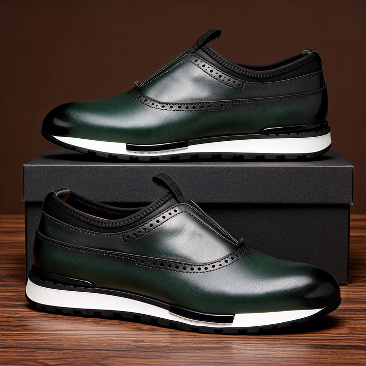 Versatile black men's loafers, perfect slip-on shoes for workwear, casual events, or dressy looks.