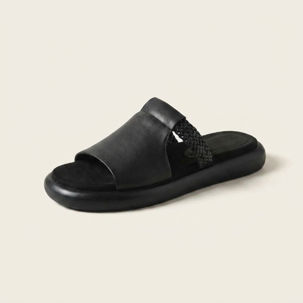 Women's Palermo open-toe flats, comfortable slip-on slides for everyday wear.