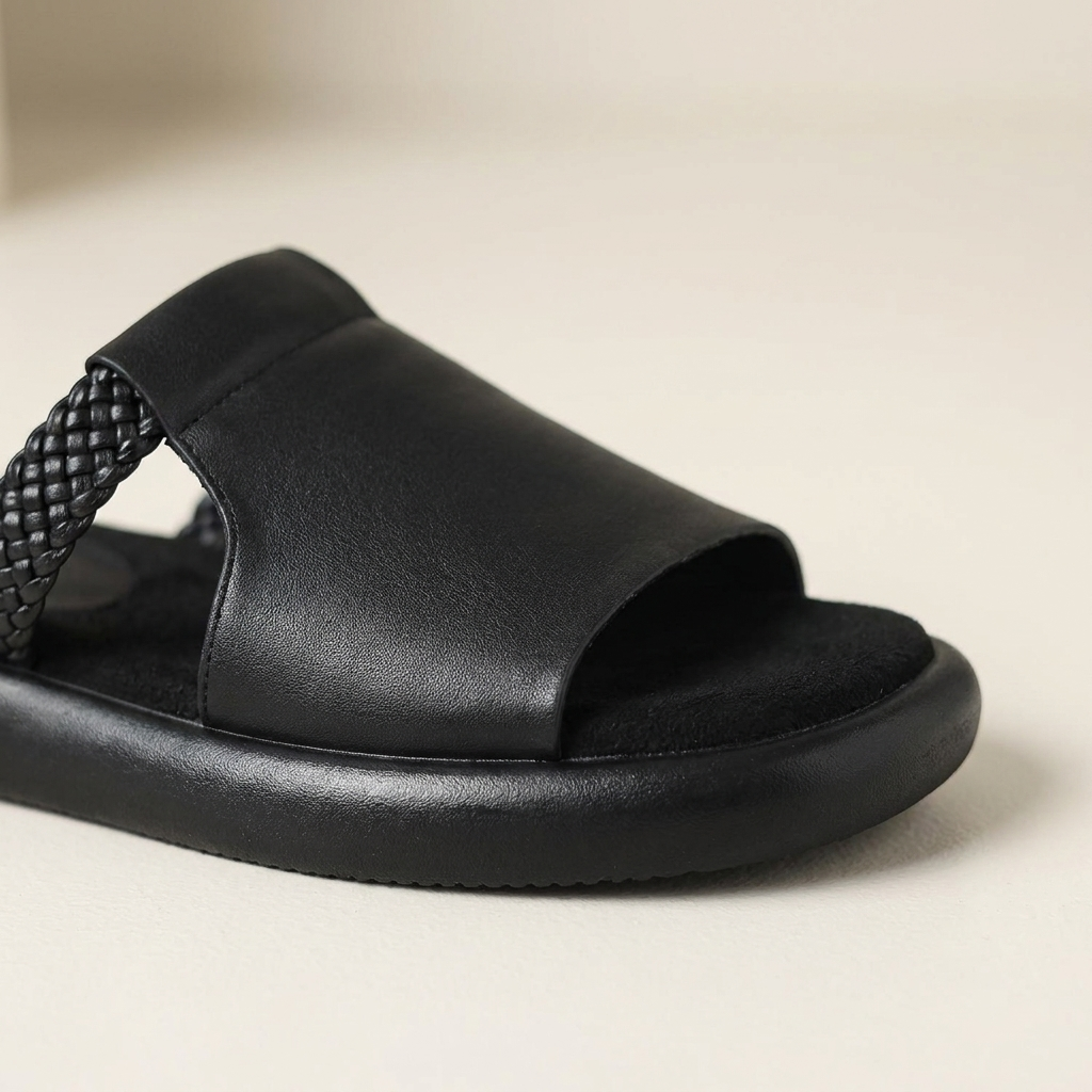 Versatile women's Palermo open-toe flats, stylish slip-on shoes for casual & everyday wear.